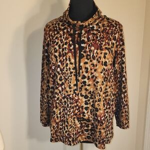 Susan Graver Leopard Print Tunic - Brown and Black